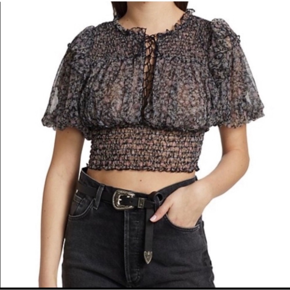 NWT Free People Beatrice Floral Top - Picture 8 of 12